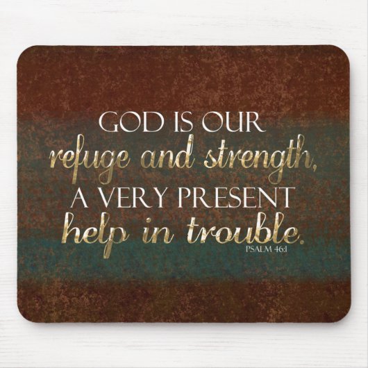 神は私達の非難のキリスト教の聖書の詩ブラウンまたは金ゴールドです マウスパッド (正面)