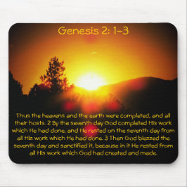 神は第7日を賛美しました マウスパッド