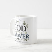 神は答えである クリスチャンの信仰の引用 コーヒーマグカップ (正面左)