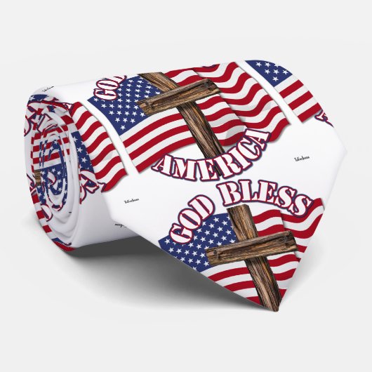神は米国の旗及び十字を持つアメリカ人を賛美します ネクタイ (ロール)