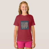 神は米国を祝福するデザイン Tシャツ (正面フル)
