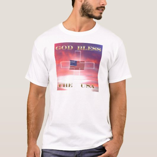 神は米国を賛美します Tシャツ (正面)
