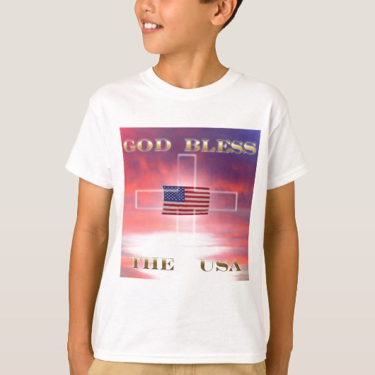 神は米国を賛美します Tシャツ (正面)