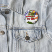 神は米国ボタンを賛美します 缶バッジ (インサイチュ)