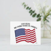 神は米国米国の旗を賛美します ポストカード (スタンド正面)