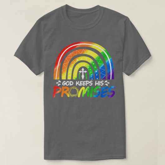 神は約束を守る レインボー キリスト教聖書 ノア Tシャツ (デザイン正面)