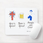 神は素晴らしいです、ビールはよく、人々は熱狂するです! マウスパッド (マウス)