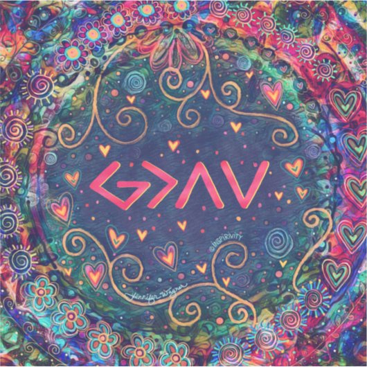 神は素晴らしおもしろいボホ感化かわいらしシール シール (正面)