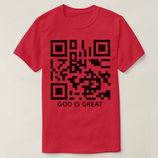 神は素晴らしQrコード Tシャツ (デザイン正面)