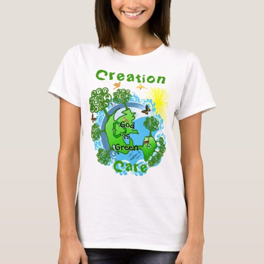 神は緑~創造ケアアパレル Tシャツ (正面)