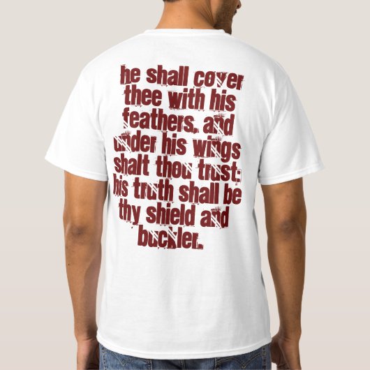神は翼(賛美歌91を与えます: 4) Tシャツ (裏面)