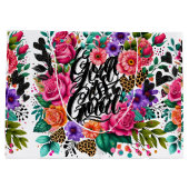 神は聖なるキリスト教の抱き枕で贈り物をする ラージペーパーバッグ (裏面)