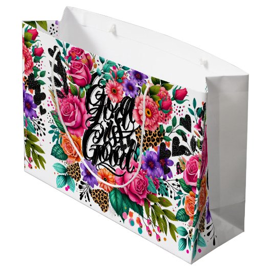 神は聖なるキリスト教の抱き枕で贈り物をする ラージペーパーバッグ (裏面アングル)