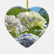 神は聖なる方!ギフト オーナメント 青いアジサイの花