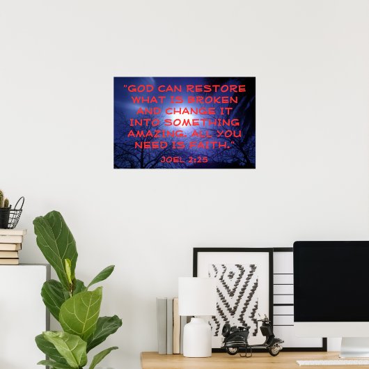 神は聖書の節ヨエル2:25を回復することができる ポスター (ホームオフィス)