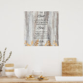 神は聖書の詩のポスターを愛やる気を起こさせるしていた ポスター (キッチン)