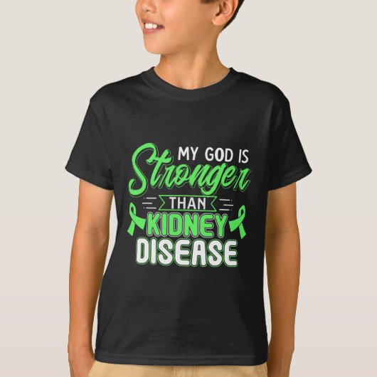 神は腎臓病の認識度より強い Tシャツ (正面)