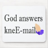 神は膝郵便宗教ギフトに答えます マウスパッド (正面)
