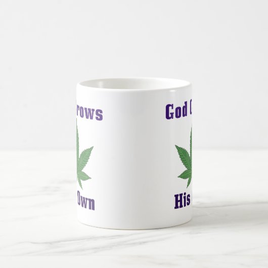 神は自分の雑草を育てるおもしろい モーフィングマグカップ (中央)