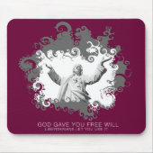 神は自由意志のマウスパッドを与えました マウスパッド (正面)
