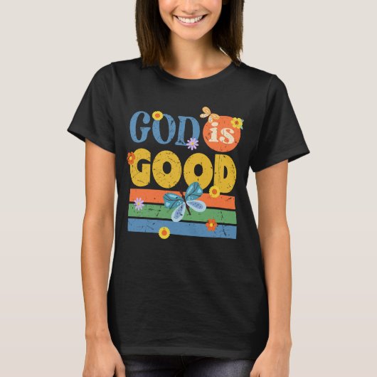 神は良いと言うキリスト教の神の引用 Tシャツ (正面)