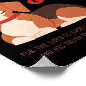 神は良い子供と女性の子犬クリスチャン信仰 ポスター (角)