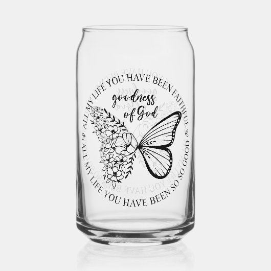 神は良い蝶であるフローラ ガラス缶 (正面)