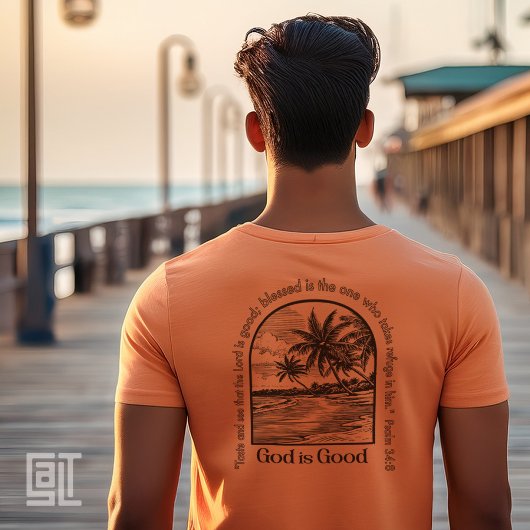 神は良い詩篇34 NOTWクリスチャン感動的 Tシャツ