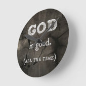 神は良い…すべての時間のクリスチャンカスタムである ラウンド壁時計 (傾斜)