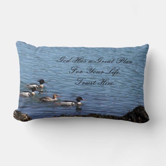 神は計画の感動的な引用文のLumbarの枕を持っています ランバークッション (正面)