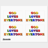 神は誰もがステッカーを愛する 長方形シール (シート)