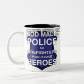 神は警察のコーヒー・マグを作りました ツートーンマグカップ (左)