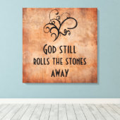 神は転がまだ石を遠くに感動的て キャンバスプリント (インサイチュ (ウッドフロア))