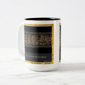 神は金ぱくのボーダーが付いているレストアラーです ツートーンマグカップ (正面左)