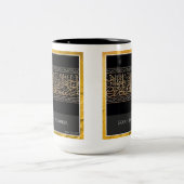 神は金ぱくのボーダーが付いているレストアラーです ツートーンマグカップ (中央)