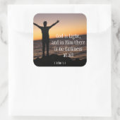 神は闇に照らされていない1ヨハネ1:5 スクエアシール (バッグ)