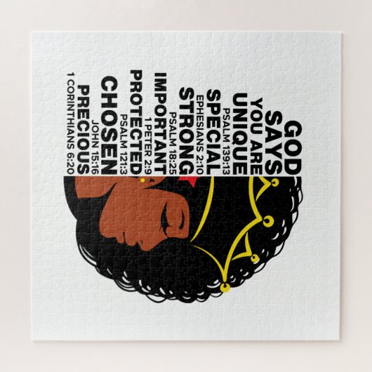 神は、あなたはメラニンのクリスチャンのシスタクイーンであると言う ジグソーパズル (横)