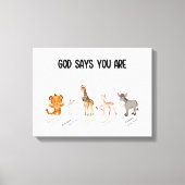 神は、あなた方が壁の装飾であると言う キャンバスプリント (正面)