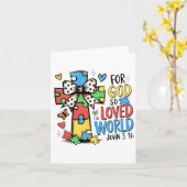 神は、あなた方は聖書の聖句キリスト教自閉症の阿波であると言う カード (黄色い花)