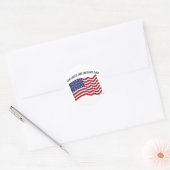 神は、この軍隊パパを米国の国旗で祝福 ラウンドシール (封筒)