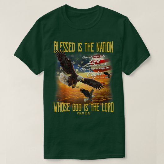 神は、その国を祝福される。その国の神は主なる神だからである。 Tシャツ (デザイン正面)