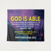 神は、わたしたちが思いも及ばない、計り知れないことをなすことがおできになる方です。 タペストリー (正面(横))