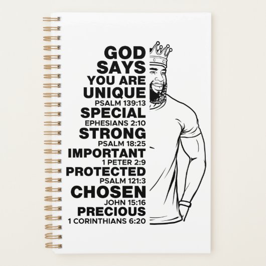 神は、私はメラニンの男性と言う黒いパパクリスチャンの男性 プランナー手帳 (正面)