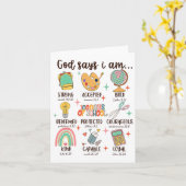 神は、私は学校のキリスト教学生の100人の日であると言う カード (黄色い花)