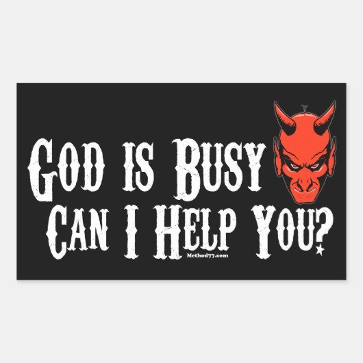 神はB忙しのステッカー 長方形シール (正面)