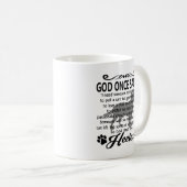 神はHeelerの青いマグを作成しました コーヒーマグカップ (正面右)