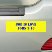 神はLOVEJOHNの3:16です バンパーステッカー (車上)