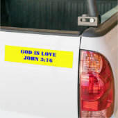 神はLOVEJOHNの3:16です バンパーステッカー (トラック上)