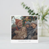 神へのエレガント栄光クリスマス写真 シーズンカード (スタンド正面)