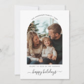 神へのクリスマスの栄光かわいい家族の写真ハッピー シーズンカード (正面)